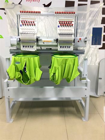 เครื่องปักแบน 2 หัวหมวก Tshirt พร้อมซอฟต์แวร์